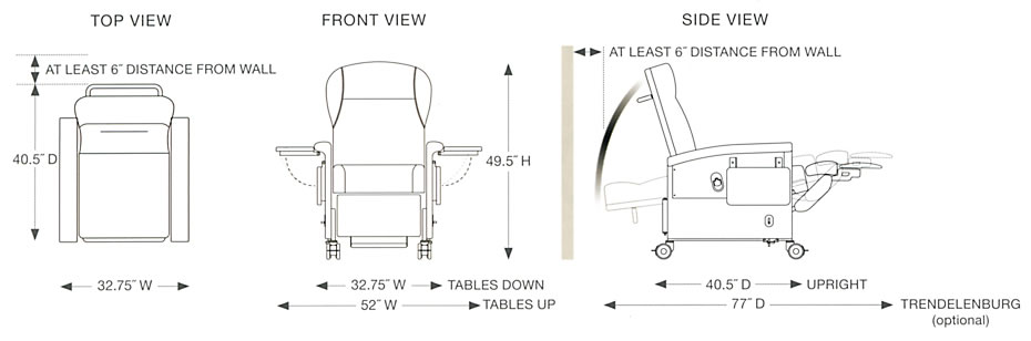 Champion Chair 54 Series Space Requirements